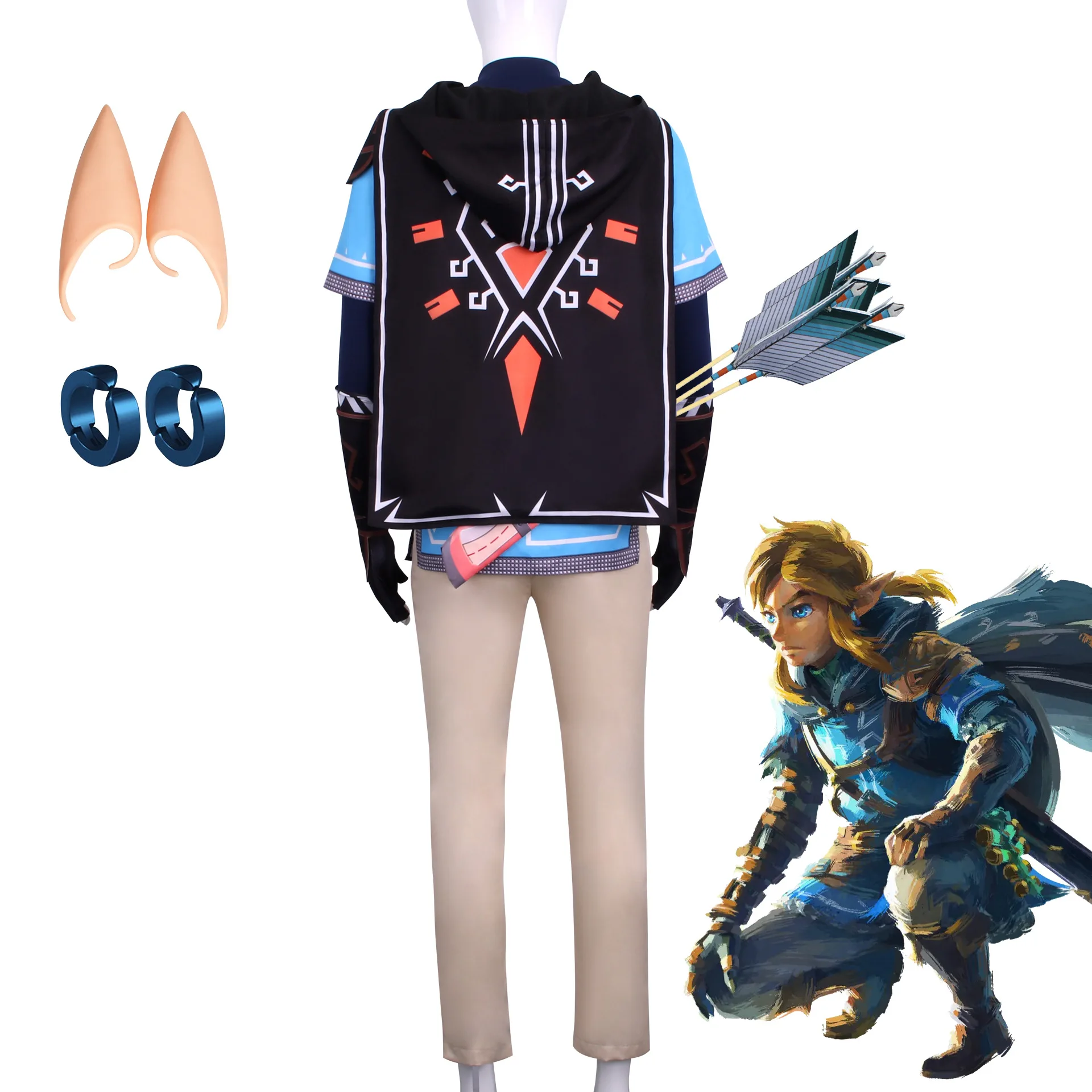 Игра Зельда Косплей Костюм дыхание дикой ссылки рубашка плащ Униформа