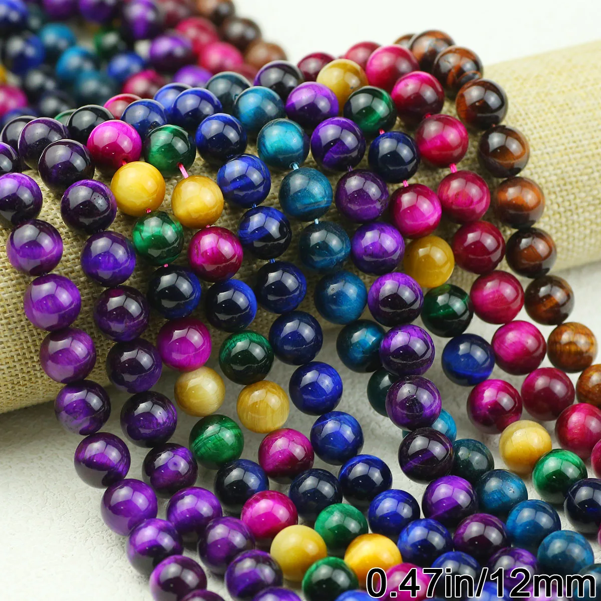 Круглый тигровый глаз натуральный камень свободные бусины-разделители 12 мм для