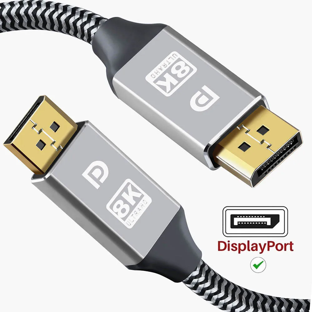 

DisplayPort Cable 8K DP 1.4 Adapter for TV Xiaomi 2K165Hz 32.4Gbps for PUBG Gaming Play for PC Computer Monitor Projector
