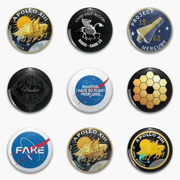 Логотип Apollo Mission скелет Пегаса кабина индивидуальная версия с мягкой кнопкой