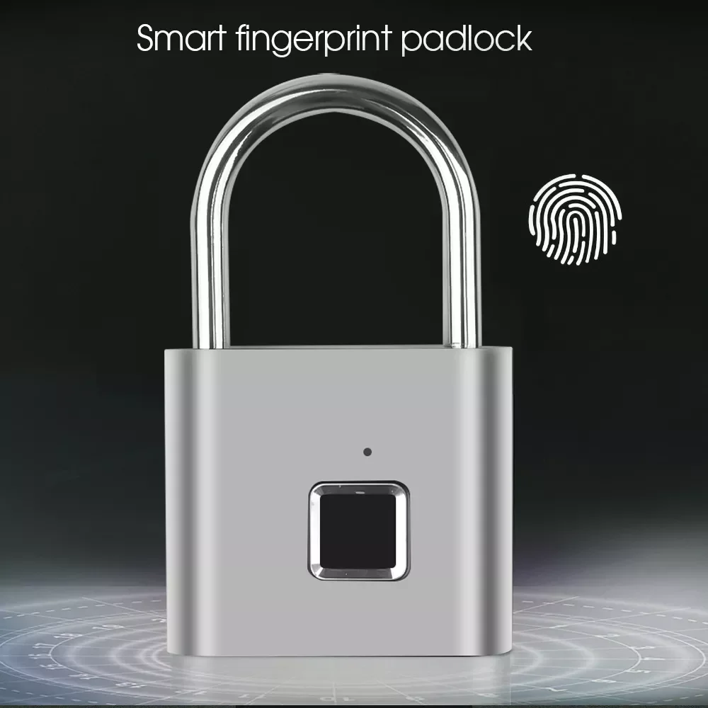 

Keyless USB Rechargeable Fingerprint Smart Padlock Quick Unlock Zinc Alloy Door Loker Box Keyed Door Lock Home Security