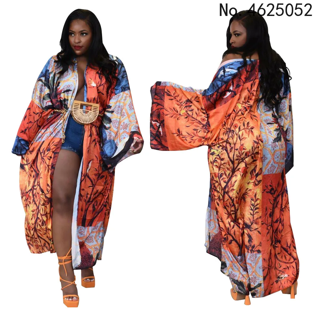 

Летнее Африканское женское длинное платье с длинным рукавом и V-образным вырезом, африканская одежда для женщин, Африканский Тренч, платья с...