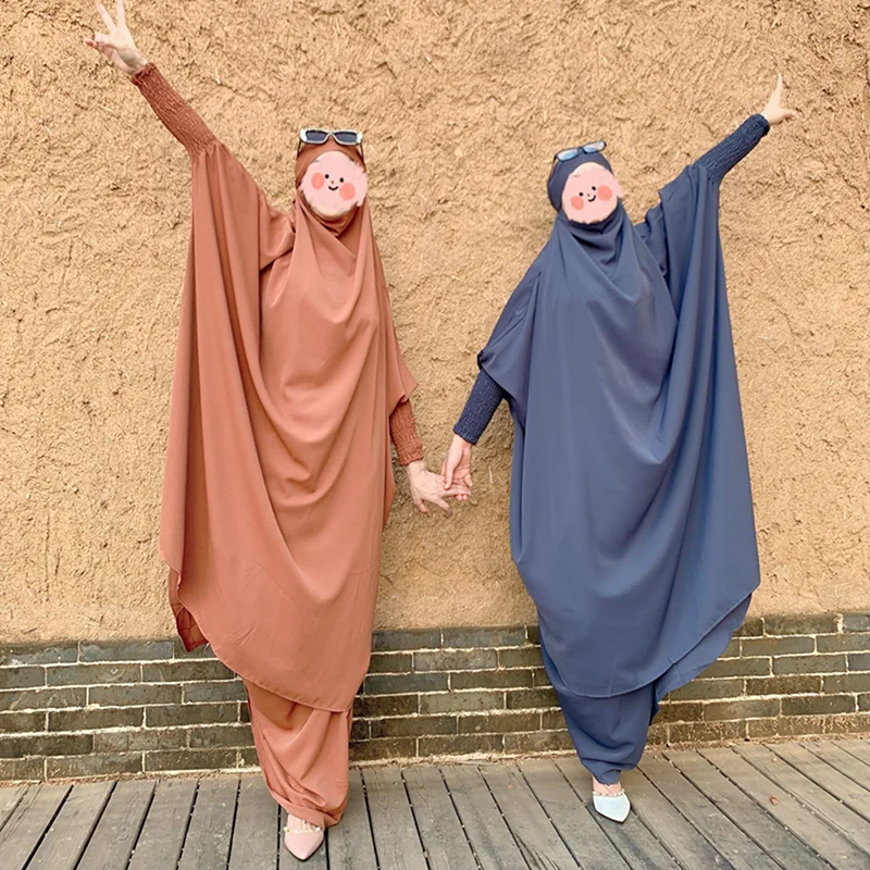 ИД мусульманская длинная молитвенная одежда химар комплект из 2 предметов Abaya
