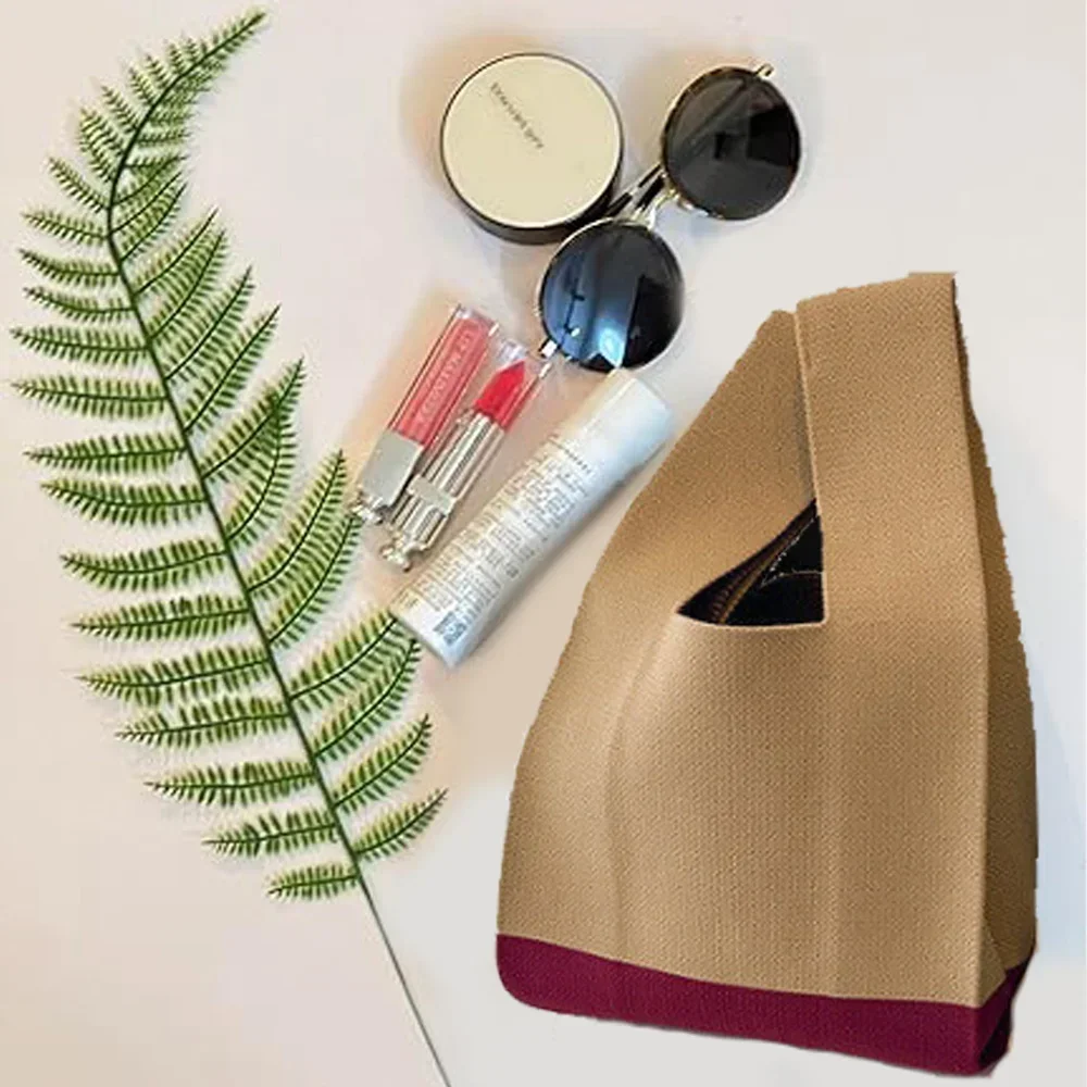 Сумка на запястье Вязаная сумка ручной работы Сумки с узлом для покупок