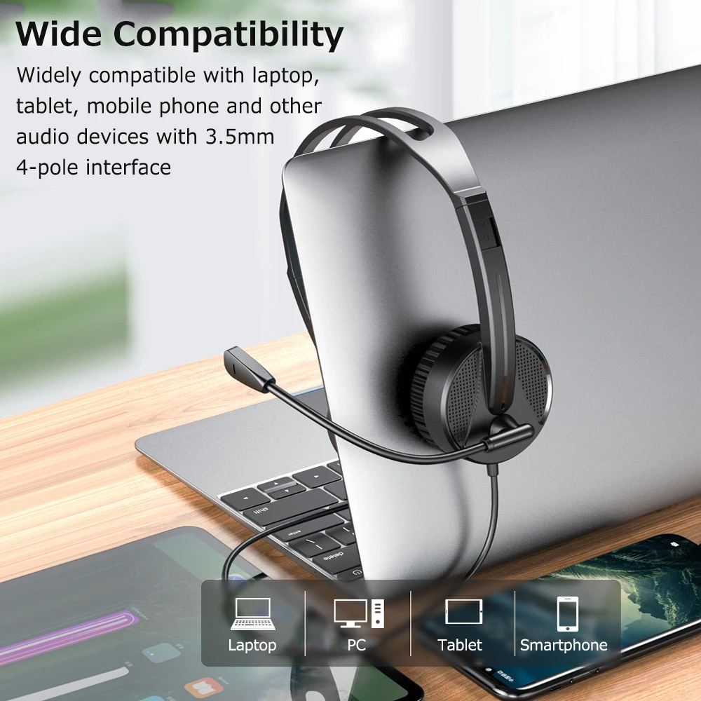 Проводная гарнитура Lenovo Lecoo HT106 3 5 мм с регулируемым микрофоном |