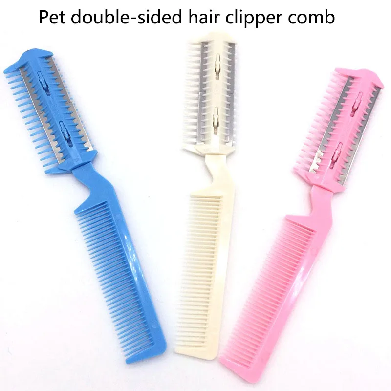 Pet Hair Trimmer Comb Cutting Cut Dog Cat With 2 Blades Groo