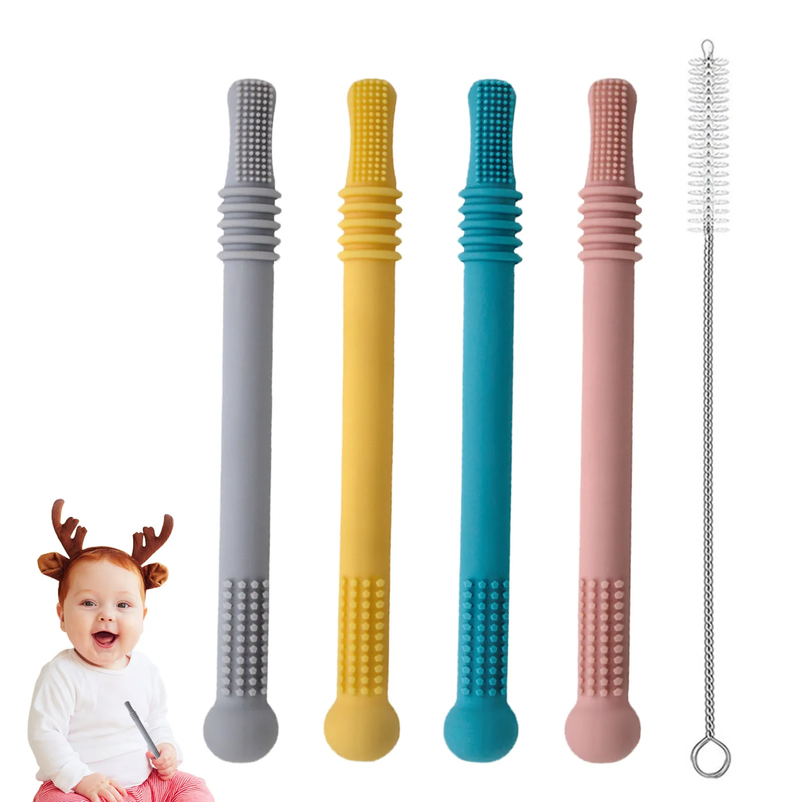 

Мягкие и мягкие жевательные соломинки для детей