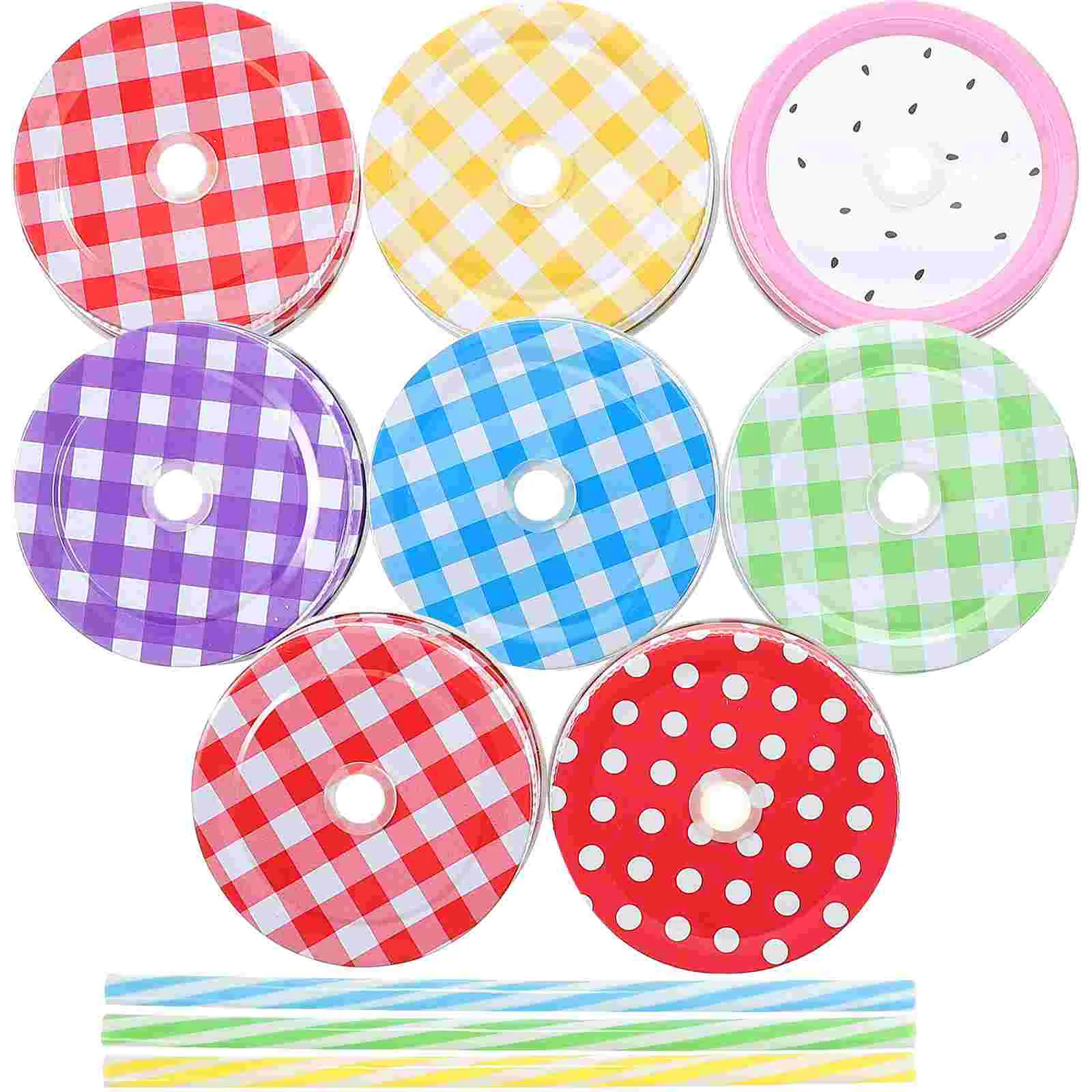 

Jar Lids Mason Canning Straw Drinking Metal Hole Holes Wide Mouth Cup Accessories