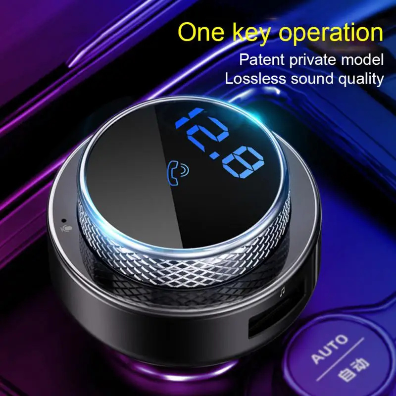 

Автомобильный Bluetooth mp3-плеер, Fm-передатчик, зарядное устройство USB QC3.0, быстрая зарядка телефона, Поддержка U-диска, SD-карты, гнездо прикуриват...