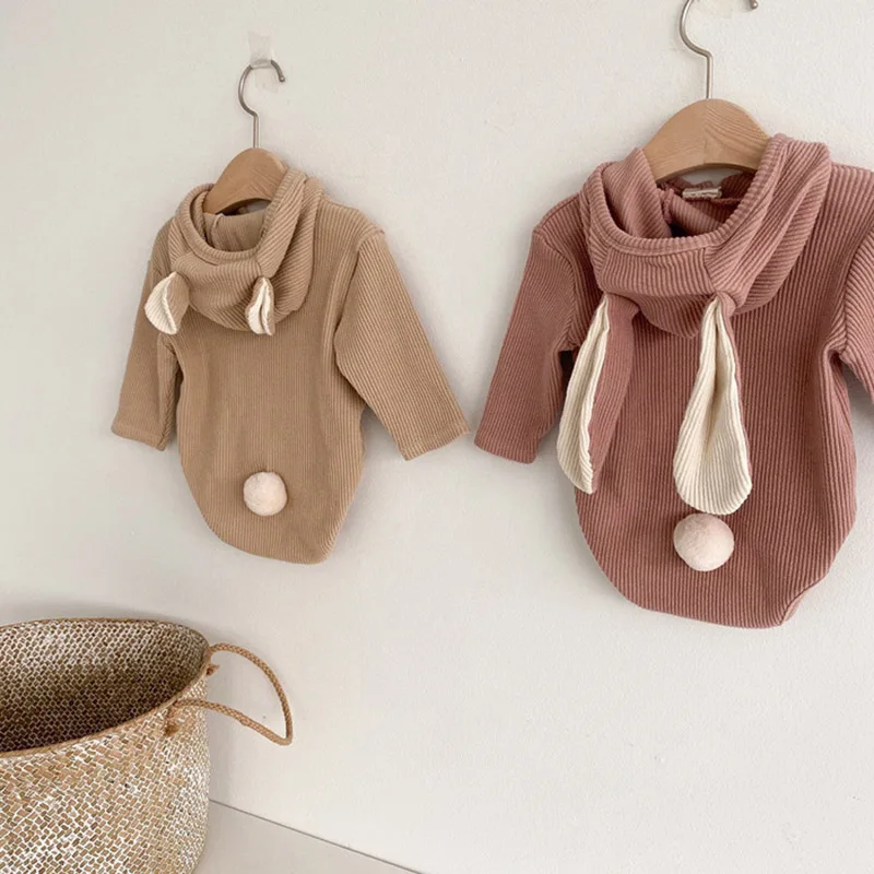 2022 Autumn Winter Baby Rompers Newborn Boys Girls Clothes Cartoon Hooded Jumpsuit Infant Costume Baby Boys Bodysuits