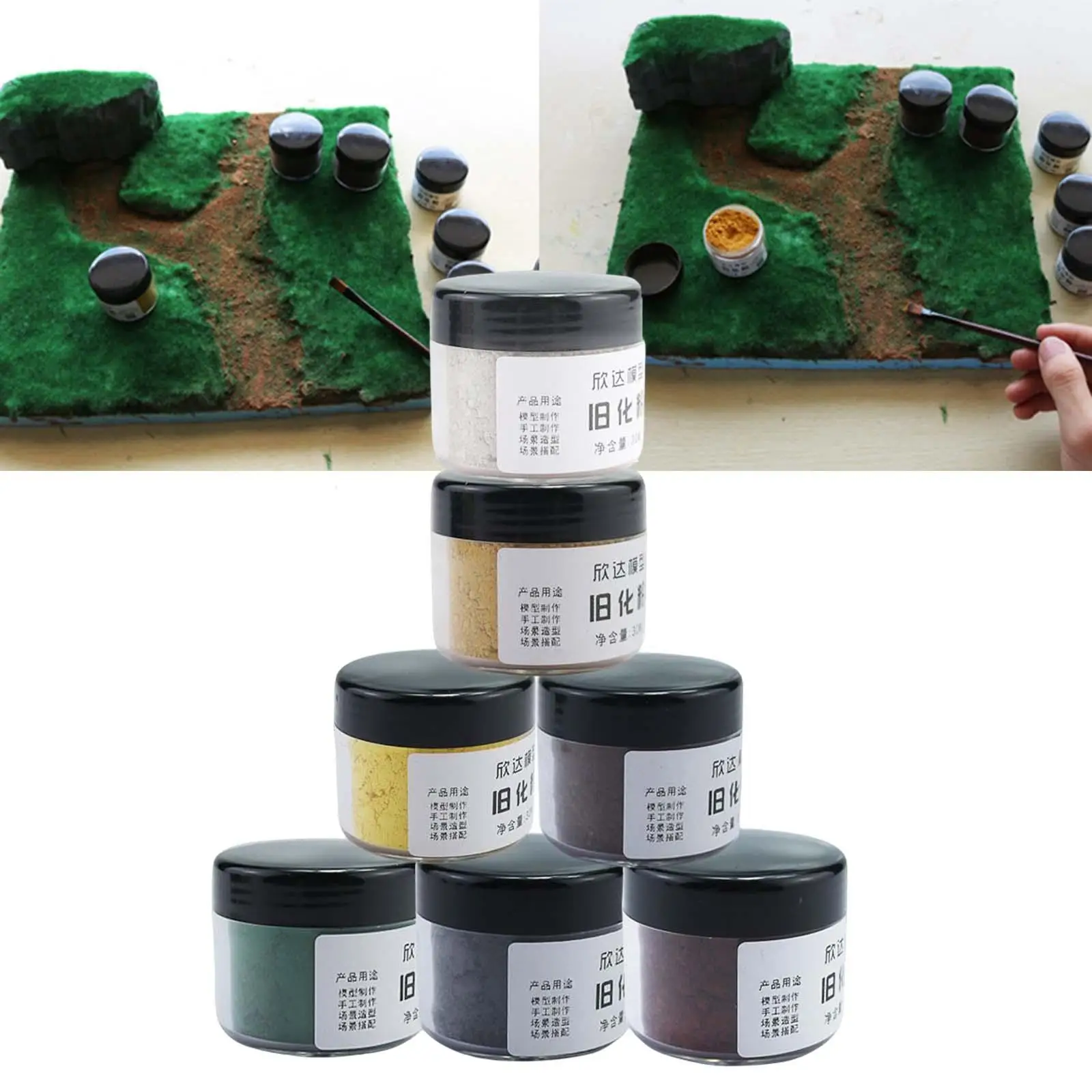 

7 Color Sand Table Miniature Scene Model Supplies Micro Landscape Materials DIY Army Vehicle Craft Soldier Playset Making Gift