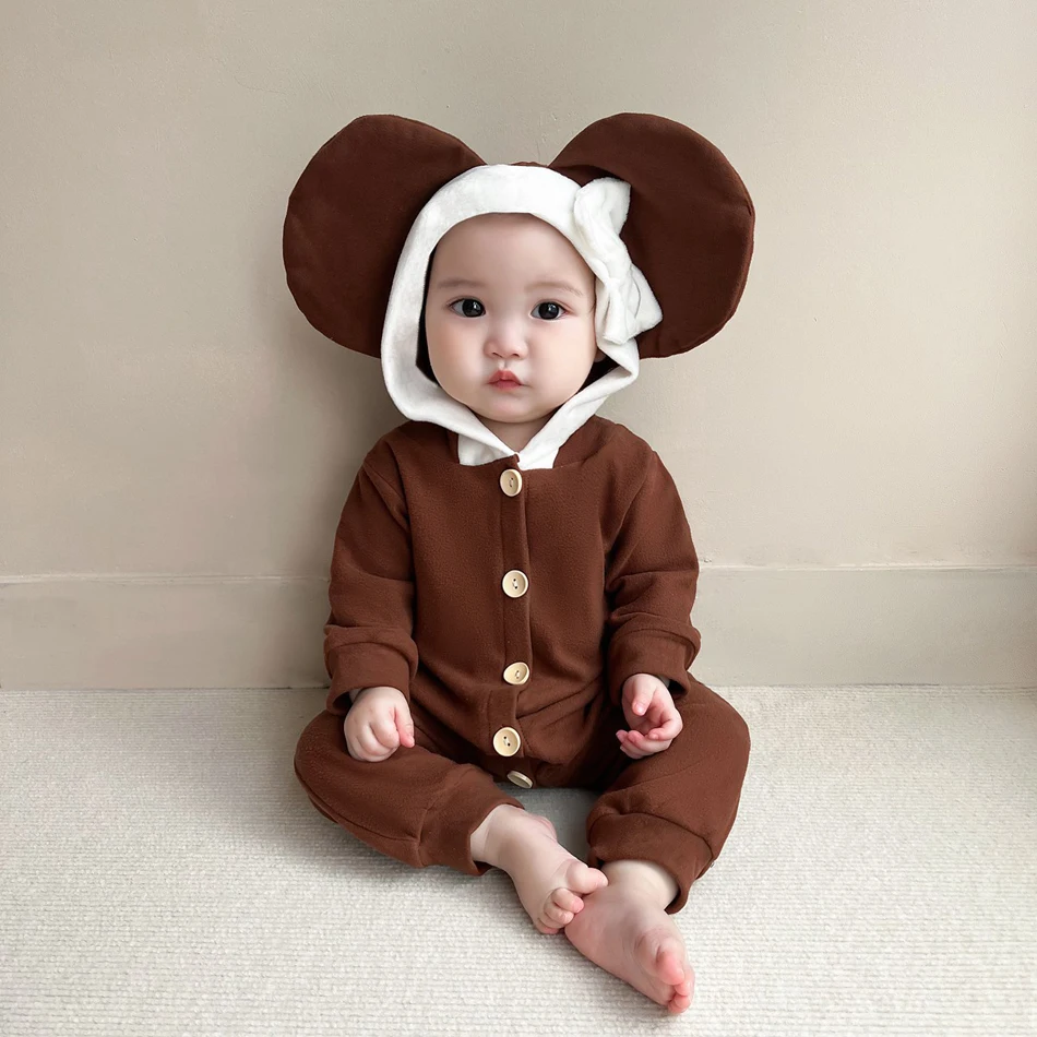 Детский комбинезон с ушками Микки Мауса на возраст 0-18 месяцев | Детская одежда и