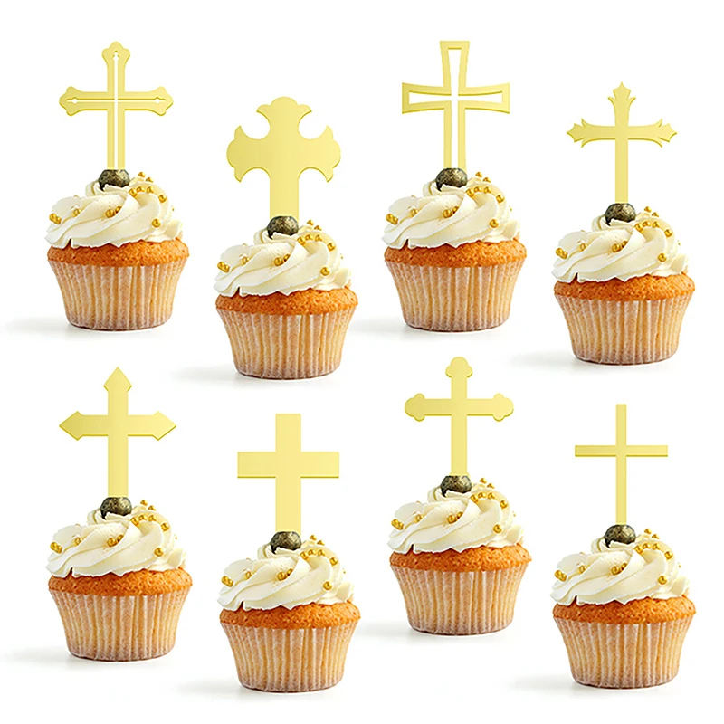

Acrylic Christian Cross Cake Topper Acrylic Cake Decorations God Bless Cake Topper Party For Baking Cake Party Supplies