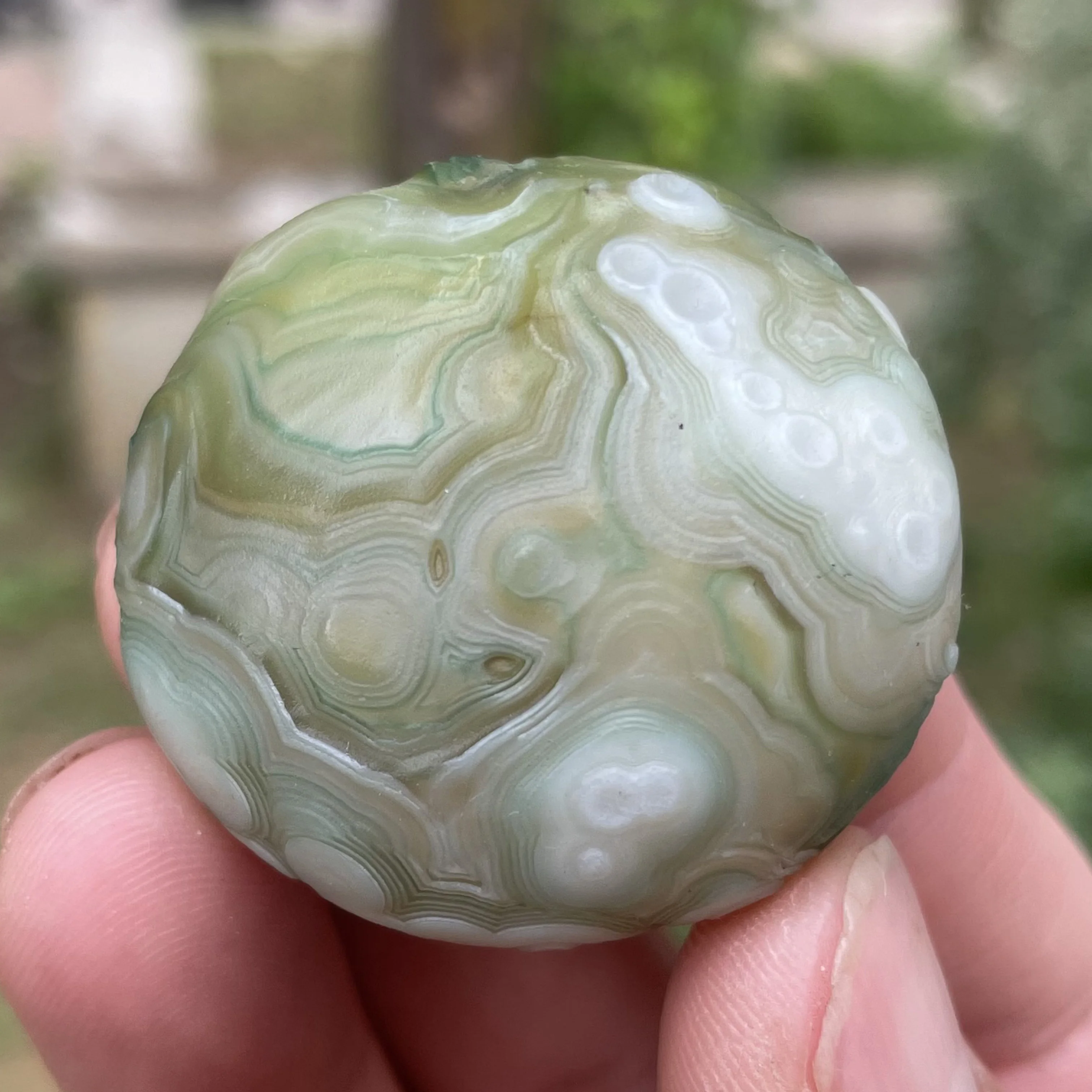 Натуральный зеленый агат Sardonyx Alxa Gobi Eye минеральный образец энергетический