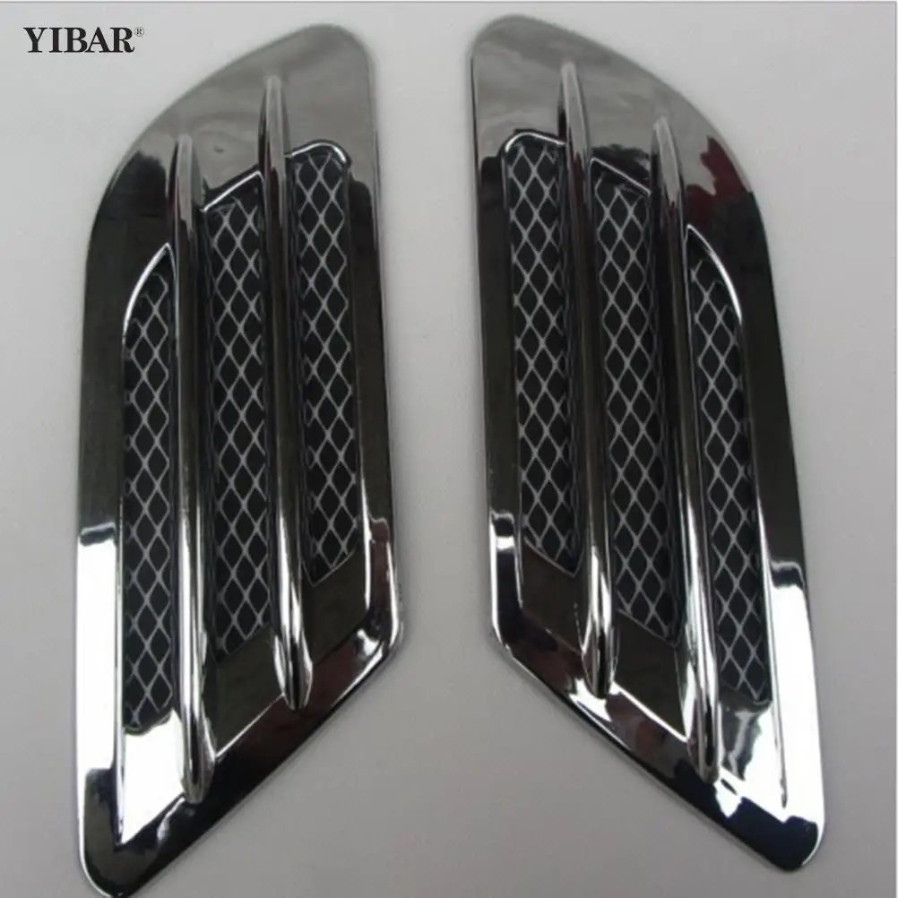 

2Pcs/Set Car Side Air Flow Vent For Fender Hole Cover Intake Grille Duct Decoration ABS Plastic Sticker Universal