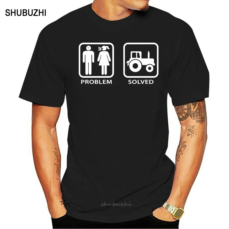 

Tracteur Hommes Drle T-Shirt Agriculture Agriculteur Ferme Problme Rsolu Haut