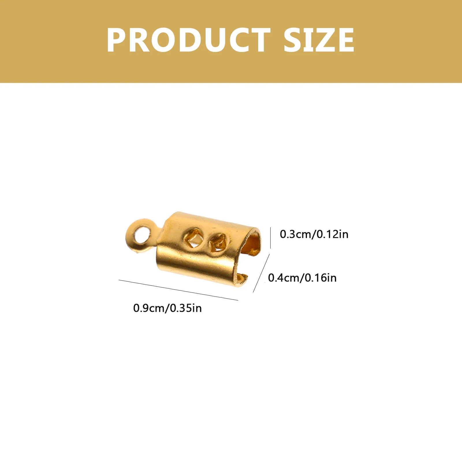 30 Pcs Metal Bracelet Strap Clip Clasps Necklaces Jewelry Buckle Clips 0.9X0.9X0.3CM Golden Stainless Steel