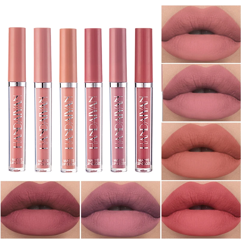 6 шт./компл. макияж матовая глазурь для губ не оставляет маркировки зеркальная