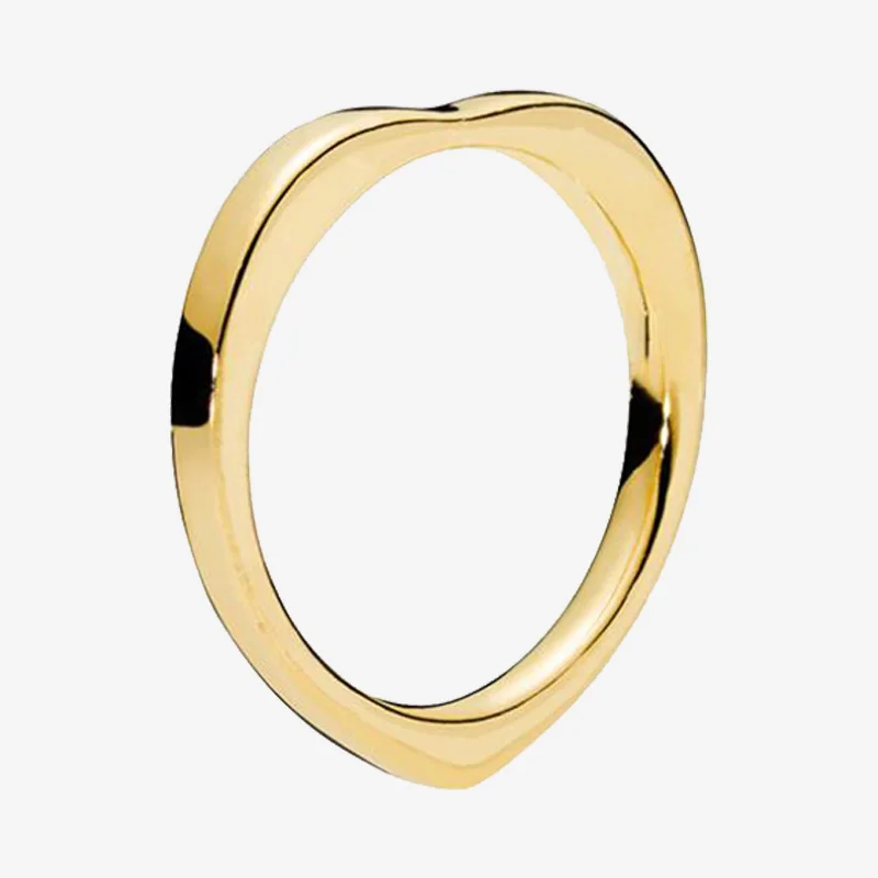 

925 Sterling Silver Pan Ring Shiny Arc Rose Gold Ring For Women Wedding Party Gift Fashion Jewelry