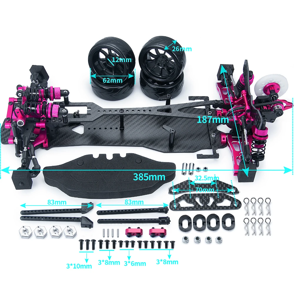 Фото AXSPEED сплав и углеродное волокно Sakura D5S рамка Шасси Комплект ремоделирования ременной привод верхняя платформа регулируемая высота для 1/10 RWD ... №2