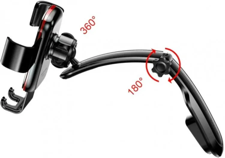 Держатель Baseus Metal Age Gravity Connecting Rod Type на клеящейся платформе цвет Черный (SUYL