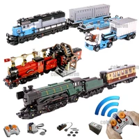 new technical train car rc motorized motor power express train station building block brick toy kid gift 10194 10219 75955