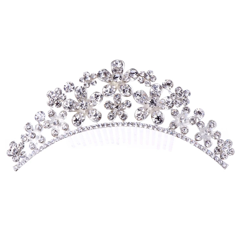 

for rhinestone Bridal Tiara Crown With Comb Pin For Wedding Engagement Prom Part