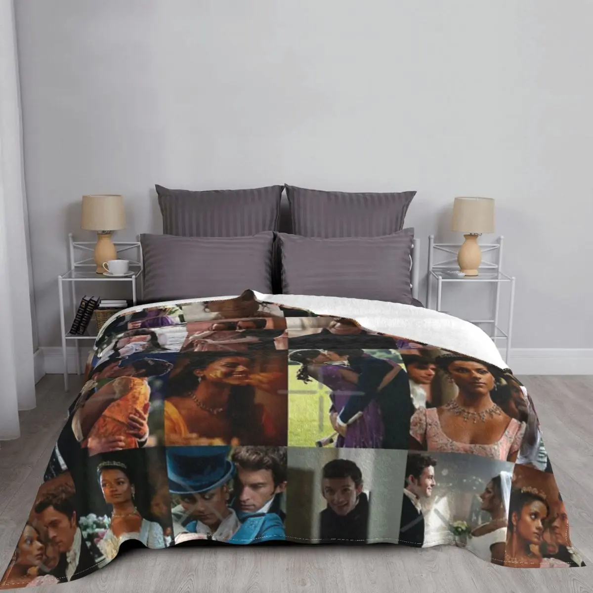 Покрывало на кровать с плюшевой подстилкой изображением Джонатана Бэйли и