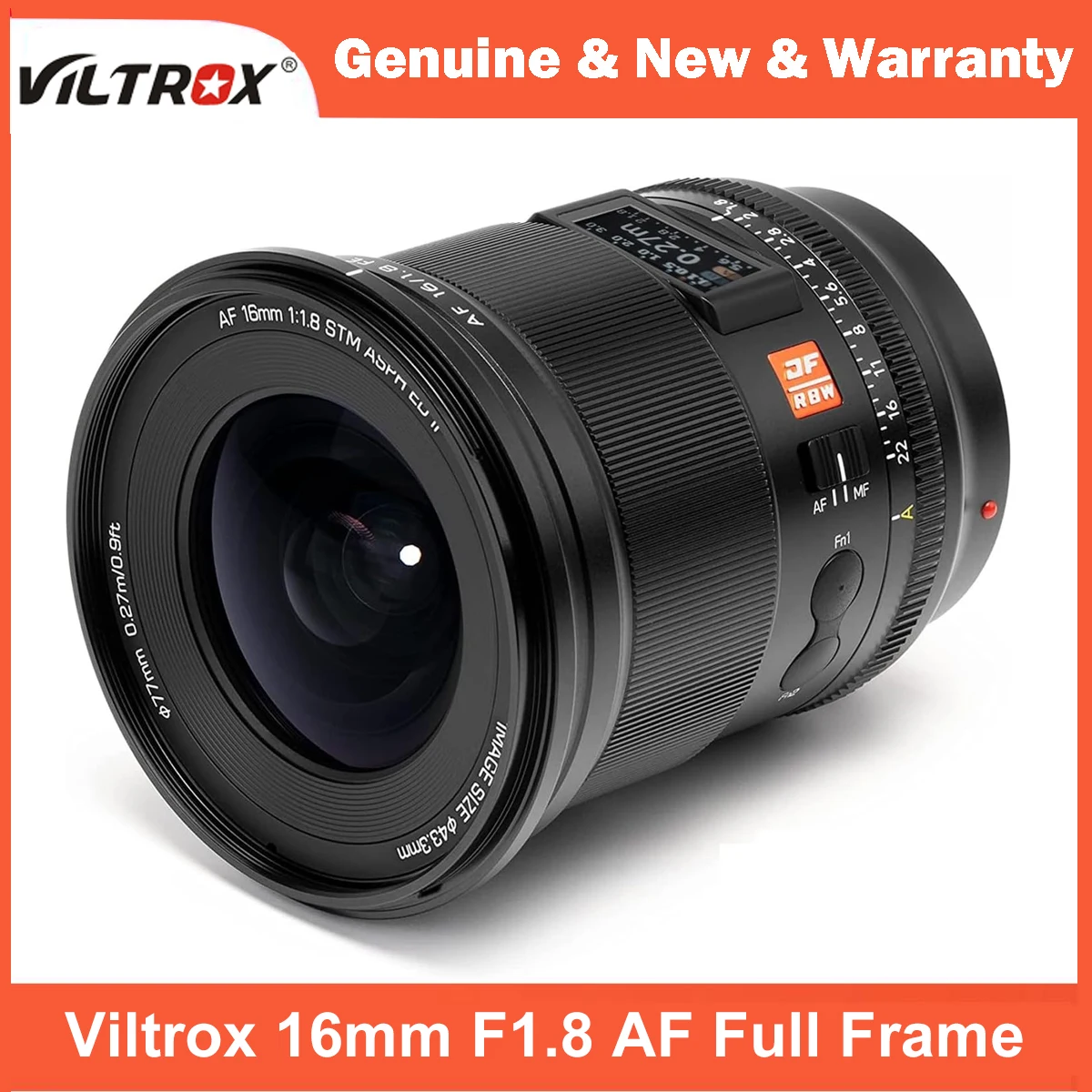 Фото Объектив Viltrox 16mm F1.8 с автофокусом, полнокадровый, сверхширокоугольный, с ЖК-экраном для L-крепления LUMIX S5 II S9 S1 II Sigma fp L Leica SL2-S №1
