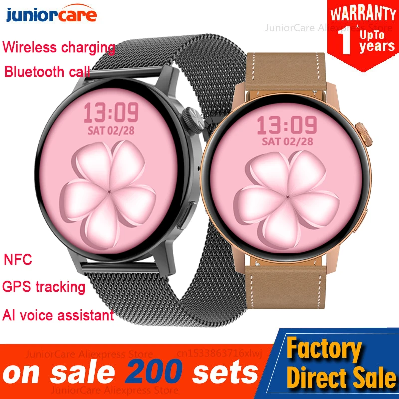 

DT3 Mini Smart Watch Bluetooth Call IP68 Waterproof GPS Tracker AI Voice 200+ Watch Face NFC Blood Oxygen Blood Pressure 390*390