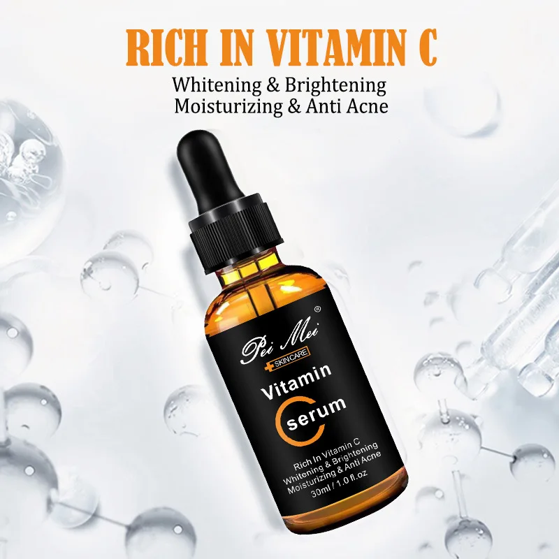 30ml Vitamin C Serum Anti-aging Whitening VC Essence Oil Topical Facial with Hyaluronic Acid E Cosmetic |