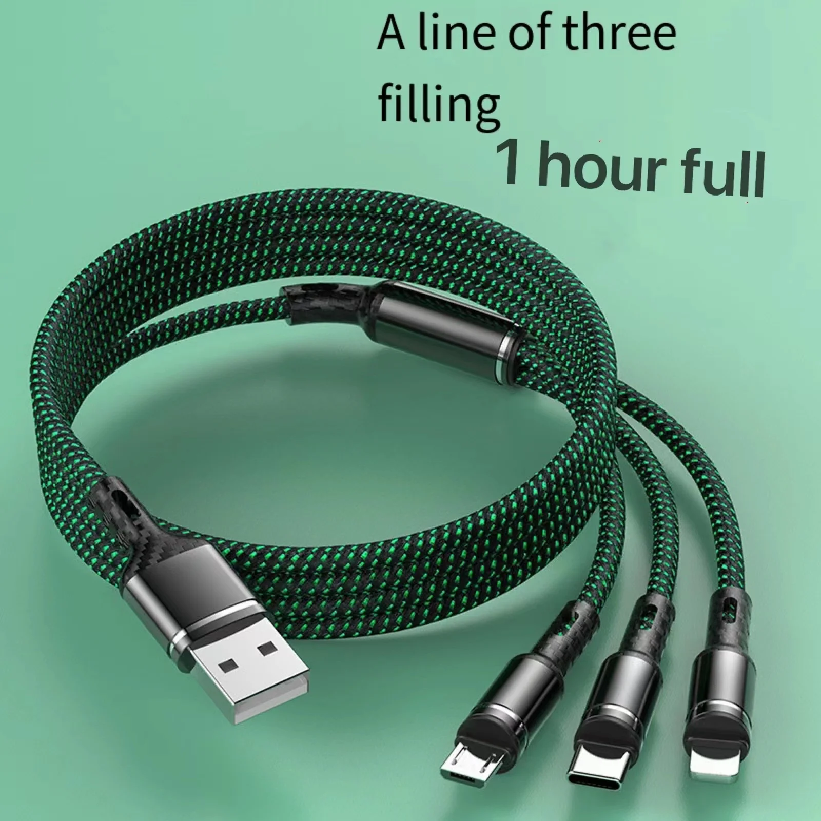 

3in1 Data USB Cable for iPhone Fast Charger Charging Cable For Android phone type c xiaomi huawei Samsung Charger Wire For iPad