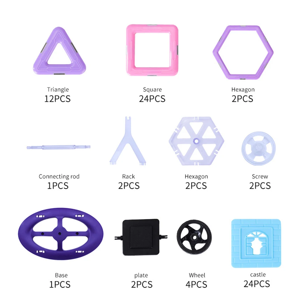 

76PCS/Set Toy Building Block Educational For 3 Year Olds Gift Magnetic DIY Games Construction Kids 3D Home Early Learning