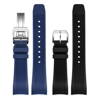 rubber watch strap 22mm for iw c iw390502 iw390209 watchband high quality watch band folding clasp curved end wristwatches belt