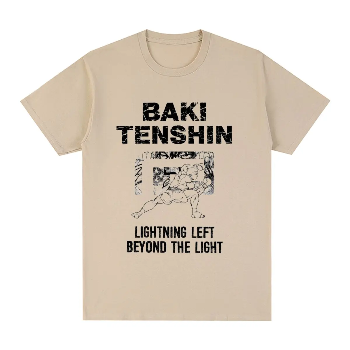 

Baki vs Tenshin Vintage T-shirt Training Gym Cotton Harajuku Streetwear Men T shirt New Tee Tshirt Womens Tops