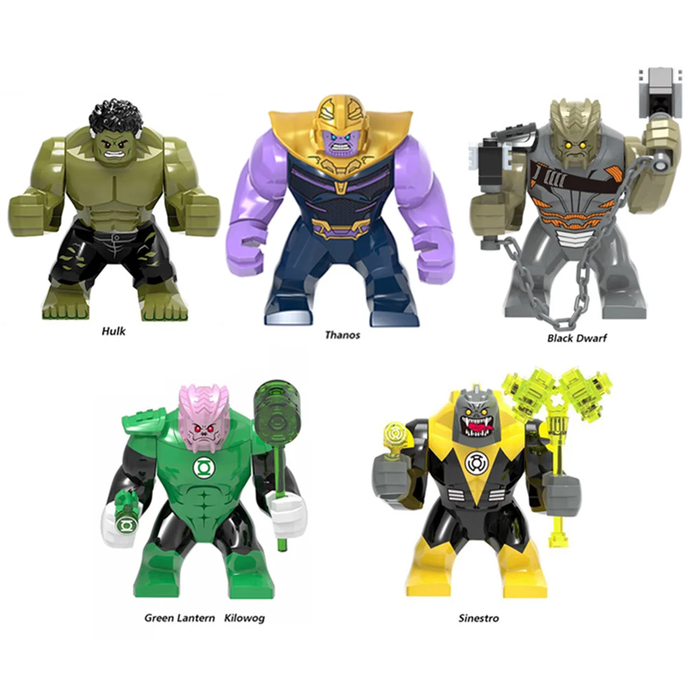 Big Size Hulk Thanos Strange Toy Black Dwarf Green Lantern Sinestro Carnage Venom New Large Building Block Figures Toy For Kids