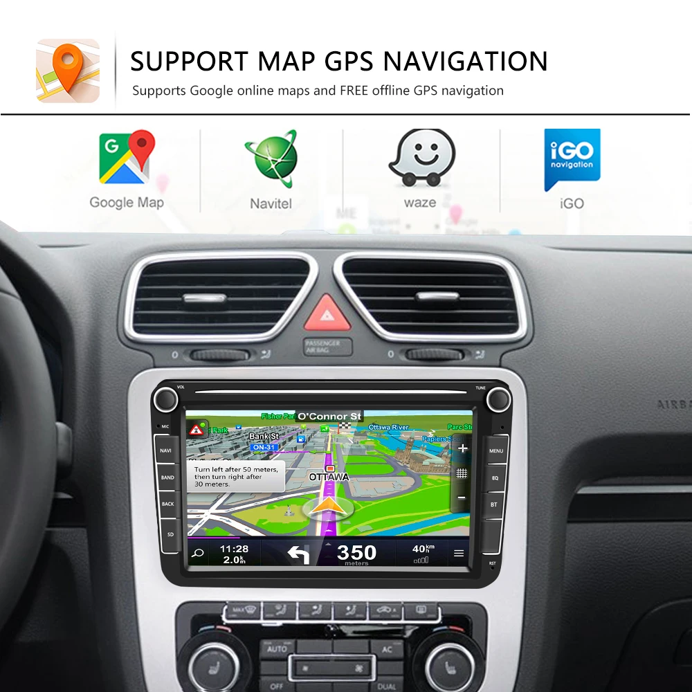 Автомобильная Мультимедийная система плеер 8 дюймов на Android с GPS Навигатором Netflix