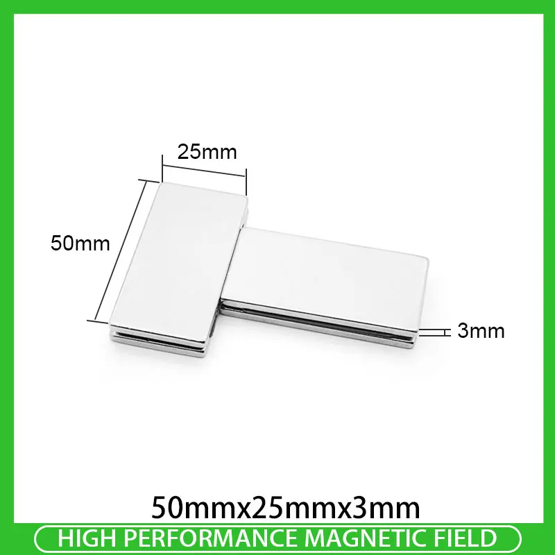 

1~15PCS 50x25x3mm Neodymium Magnet 50mm x 25mm x 3mm N35 NdFeB Block Super Powerful Strong Permanent Magnetic Imanes