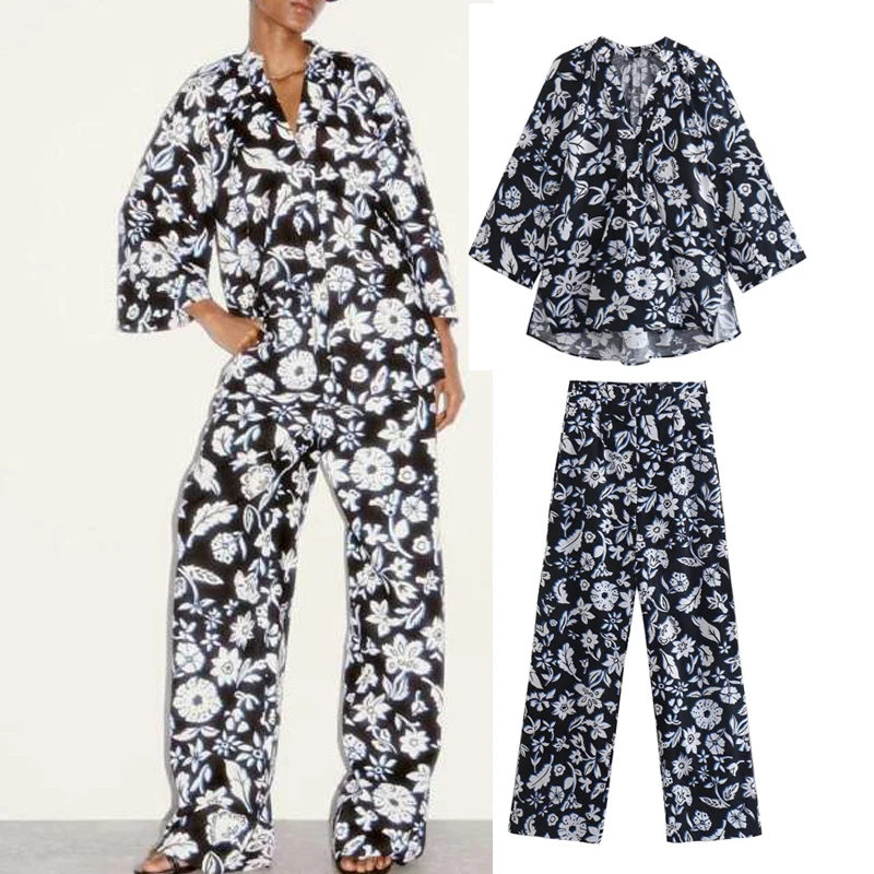 

KJMYYX весенне-осенняя женская черная блузка большого размера с принтом, новая свободная рубашка с отворотом и длинным рукавом, Модные топы + ш...