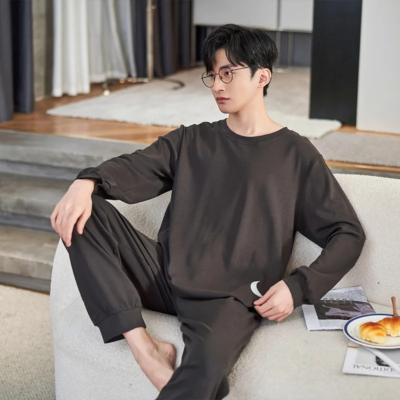 Lounge Wear Men's Winter Pajamas Sets Room Home Clothes Homewear Comfortable For Using  Quilted Long Sleeve Pajamas For Sleeping