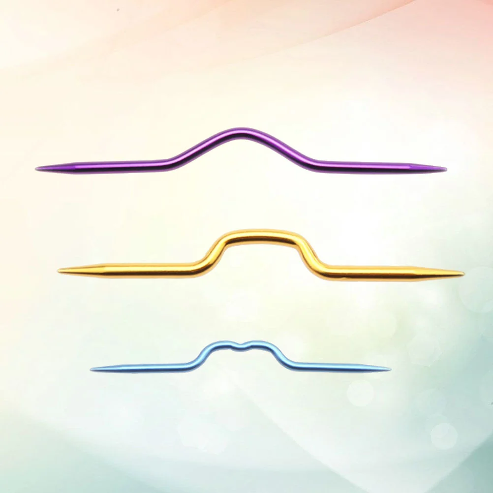 3 шт. инструмент для вязания держатели стежков кабеля кривые иглы металлическая