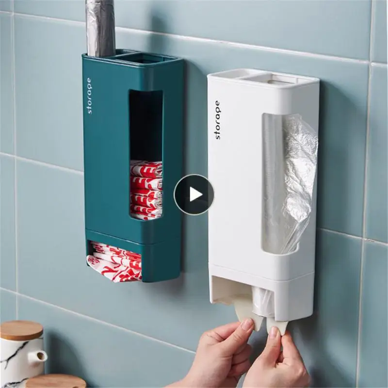 

Plastic Garbage Bag Storage Box Wall-mounted Removable Creative Kitchen Large-capacity Plastic Bag Collector