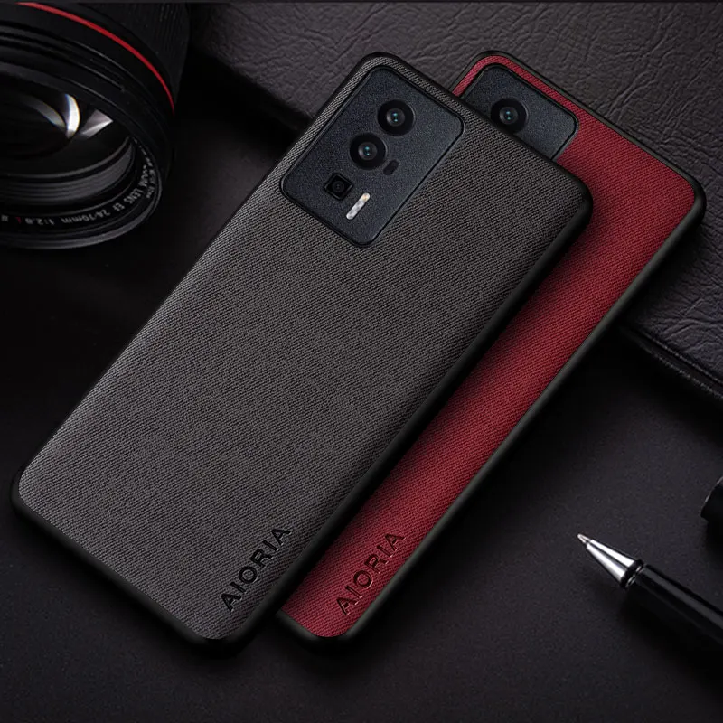 Чехол для Poco F5 Pro простой однотонный текстильный кожаный защитный чехол-накладка для xiaomi poco f5 чехол