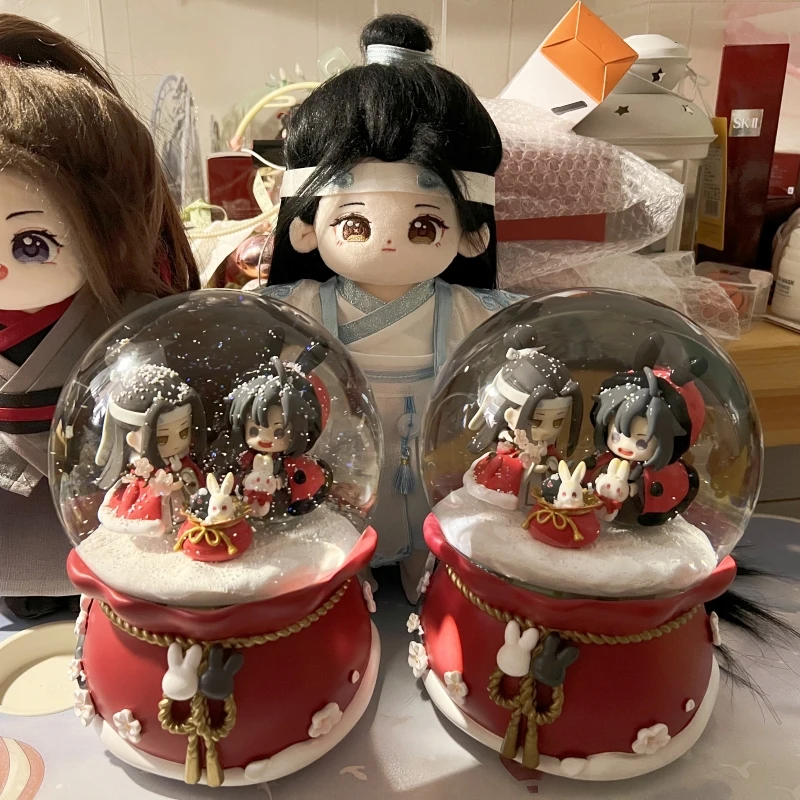 

Original Mo Dao Zu Shi Music Crystal Ball Anime Figure Snowy Scenes Lan Wangji Wei Wuxian Model Dolls Decor Collectible Christma