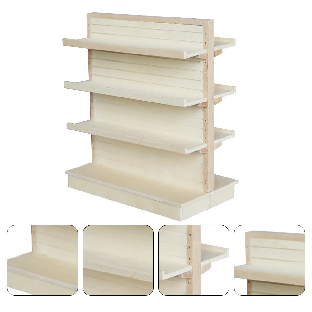

Assembled Blank Shelf Wooden Model Furniture Mini House Supplies Adornment Rack