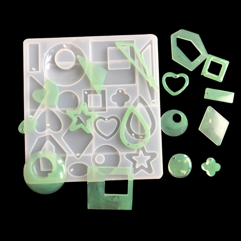 

N1HE Resin Earring Molds DIY-Crystal Epoxy Mold Irregular Star Heart Jewelry Silicone Mold for Making Earring Pendant Craft