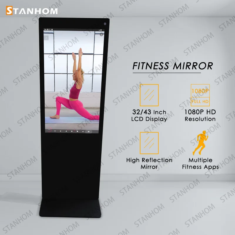 Фото STANHOM напольное большое зеркало для тренировок в тренажерном зале Android Smart Fitness №5