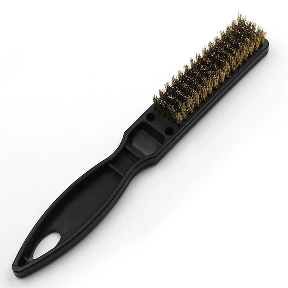 

220*27mm Copper Wire Brush Plastic Handle Household Cleaning Brush For Mechanical Metal Rust Remover Cleaning Tools