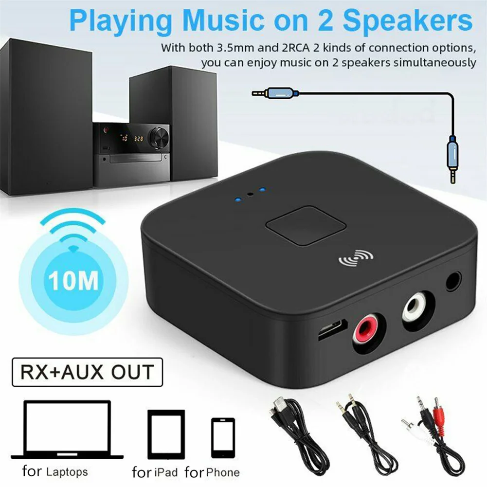 

RCA Audio Receiver 3.5mm AUX Jack Music Wireless Adapter With NFC For Car TV Computer Speakers Music Streaming System