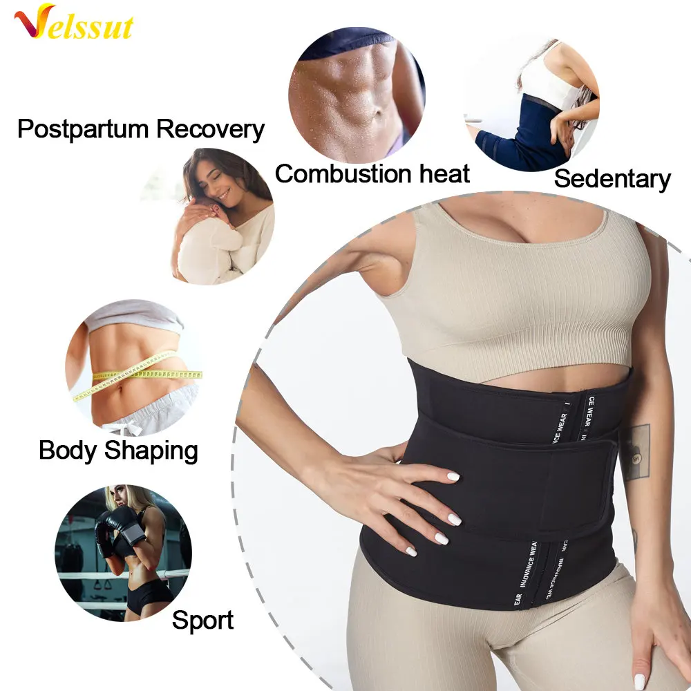 Velssut Sauna Waist Trainer for Women Weight Loss Belly Belt Hot Sweat Girdle Tummy Control Band Body Shaper Fat Burning Workout